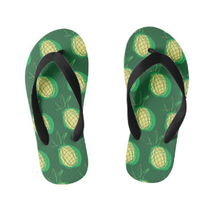 Funky pineapple kid's flip flops