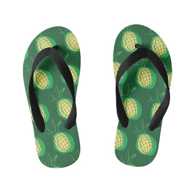 Funky pineapple kid's flip flops (Footbed)