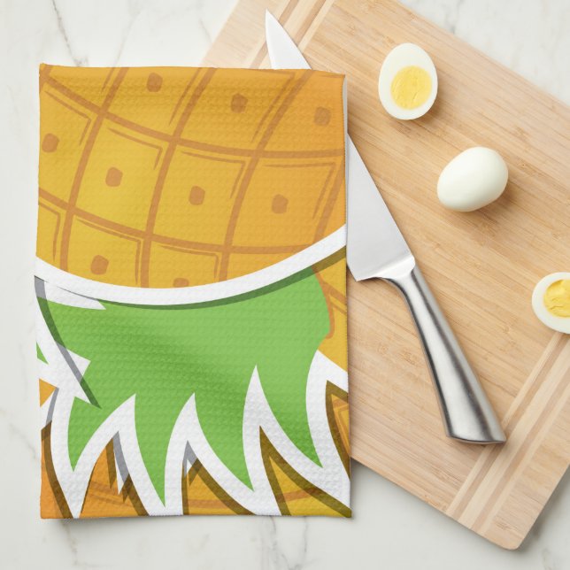 Funky pineapple kitchen towel (Quarter Fold)
