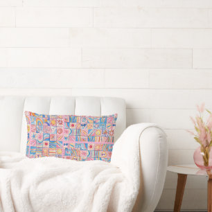 Funky Pink Abstract Throw Pillow