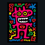 Funky Pink Alien – Neon Pop Art Quirky Monster Poster<br><div class="desc">Bright, bold, and funky – this pink alien is a quirky monster full of neon energy. Surrounded by playful doodles and glowing shapes, it’s a must-have for pop art lovers and anyone who loves funky and colourful home decor.</div>