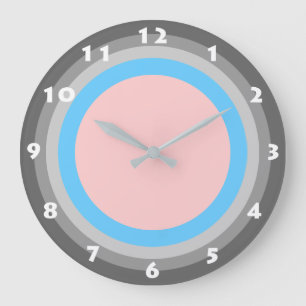 FUNKY PINK AND BLUE Wall Clock