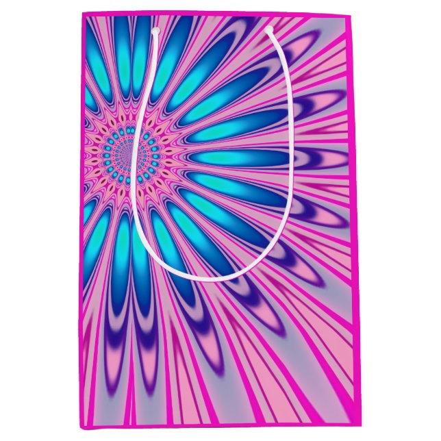 Funky Pink Blue Groovy Medium Gift Bag (Front)