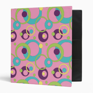Funky Pink Circles Binder