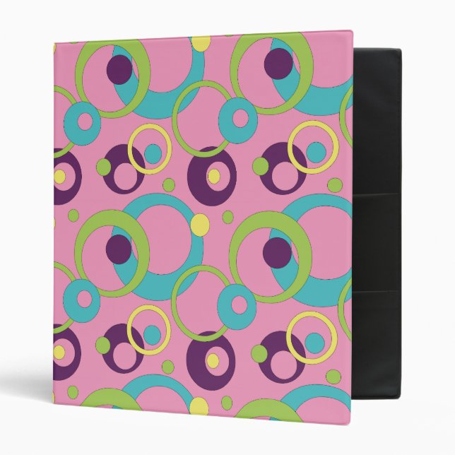 Funky Pink Circles Binder (Front/Inside)