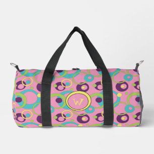 Funky Pink Circles Duffle Bag