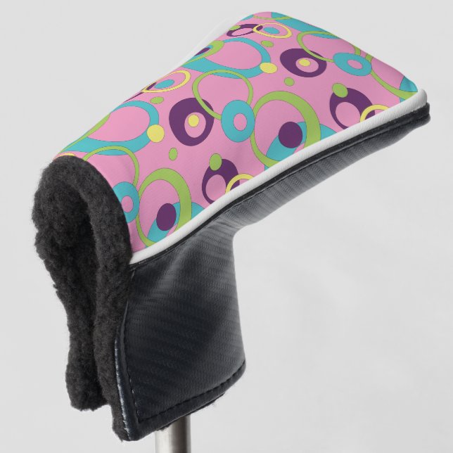 Funky Pink Circles Putter Cover (3/4 Front)