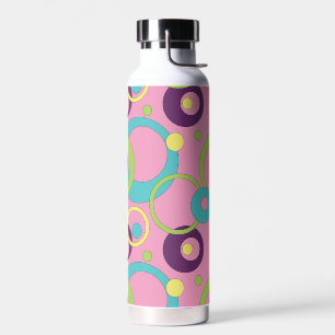 Funky Pink Circles Water Bottle