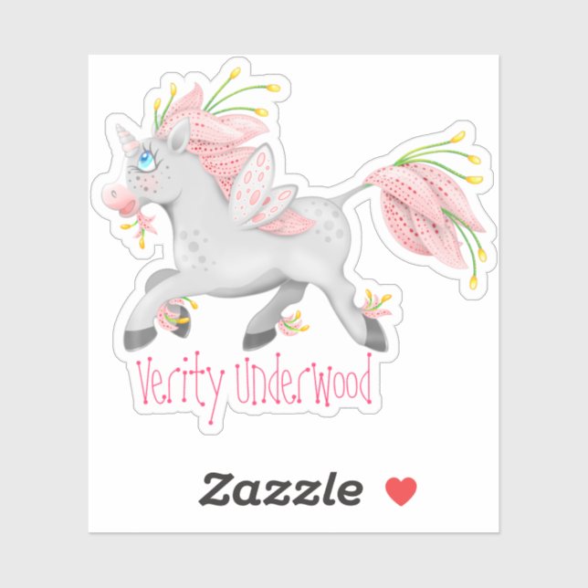 Funky Pink Flower Fairy Unicorn with Orchids (Sheet)