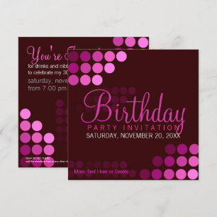 Funky Pink Party Birthday Invitation