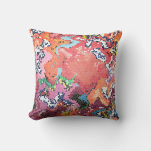 Funky Pink Pastels Abstract Throw Pillow