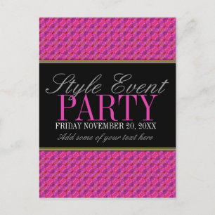 Funky Pink Pattern Office Party Invitation Cards