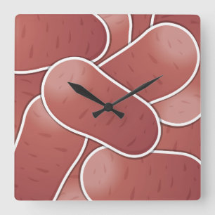 Funky pink potato square wall clock