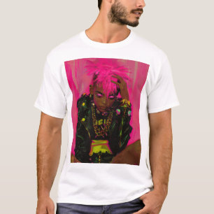 Funky Pink Punk T-Shirt personnalisé avec AR-45 De