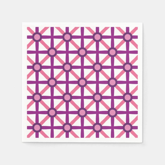 Funky Pink & Purple Pattern Napkin (Front)