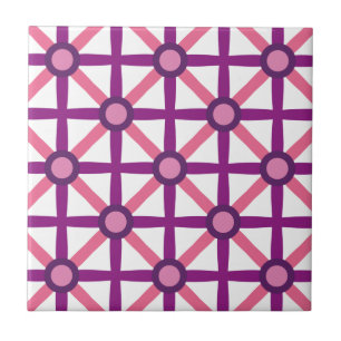 Funky Pink & Purple Pattern Tile