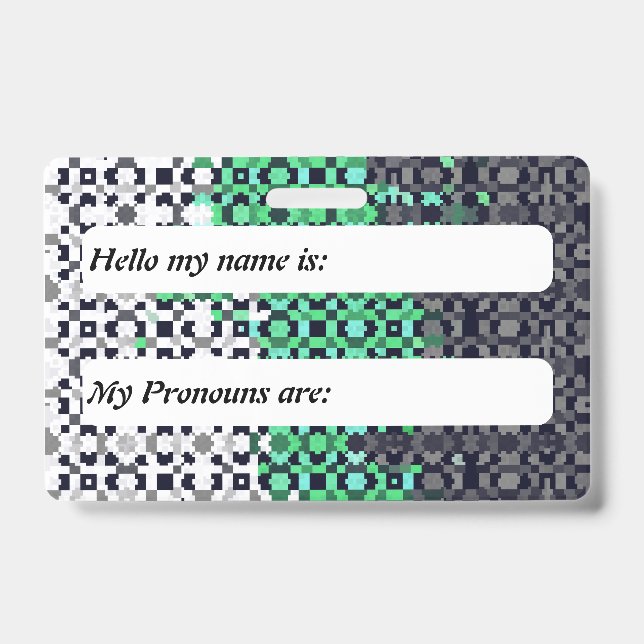 Funky Pixelated Customizable Neutrois Pride Flag   Badge (Front)