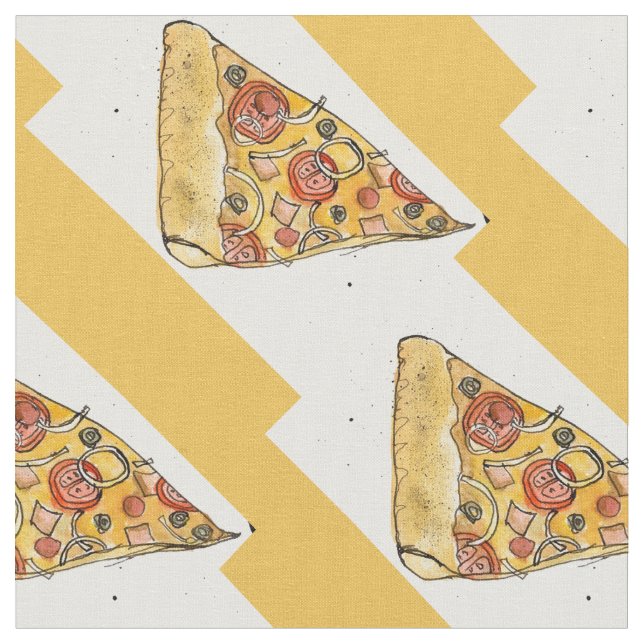Funky Pizza Fabric (Close Up)