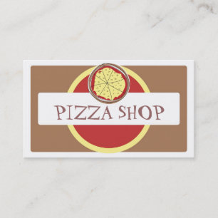 Funky pizza shop bright business cards