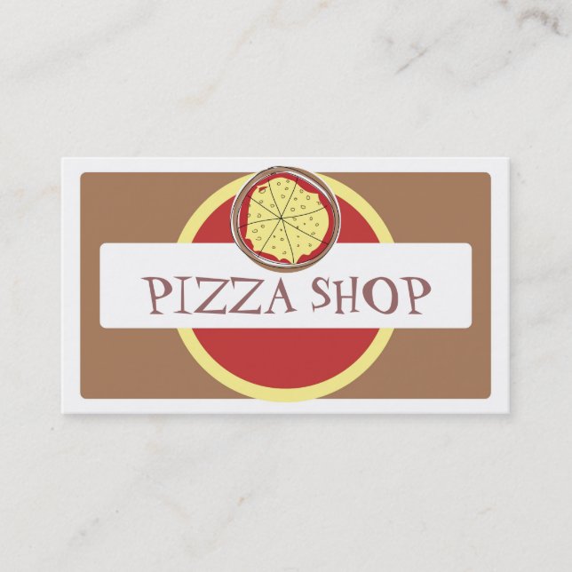 Funky pizza shop bright business cards (Front)