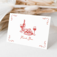Funky Pizza Wine Handwritten Illustrated