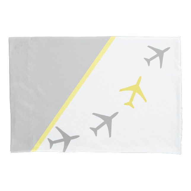 Funky Plane Airplane Pilot Aviation Flying Pillowcase (Front)