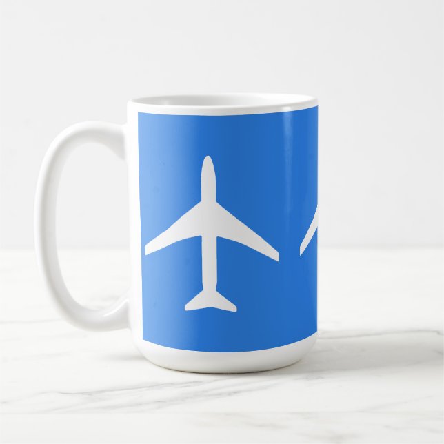 Funky Plane Airplane Pilot Aviation Flying Sky Coffee Mug (Left)