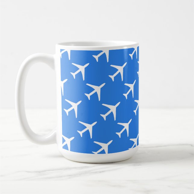 Funky Plane Airplane Pilot Aviation Flying Sky Coffee Mug (Left)