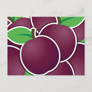 Funky plum postcard