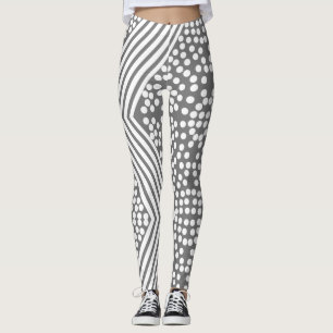 Funky Polka Dot Lines Bold Leggings