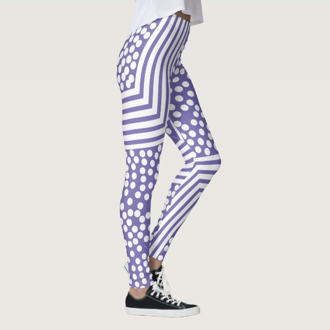 Funky Polka Dot Lines Bold Leggings (Right)