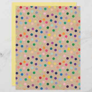 Funky Polkadots Faux Brown Kraft Scrapbook Paper