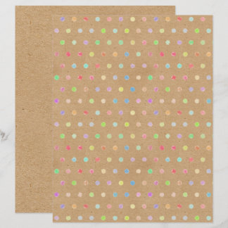 Funky Polkadots Faux Brown Kraft Scrapbook Paper