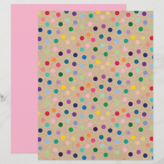 Funky Polkadots Faux Brown Kraft Scrapbook Paper