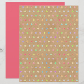 Funky Polkadots Faux Brown Kraft Scrapbook Paper