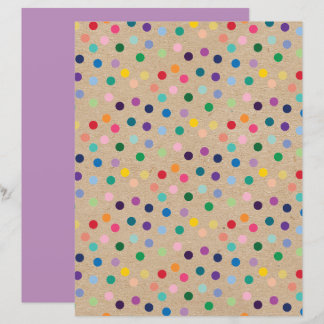Funky Polkadots Faux Brown Kraft Scrapbook Paper