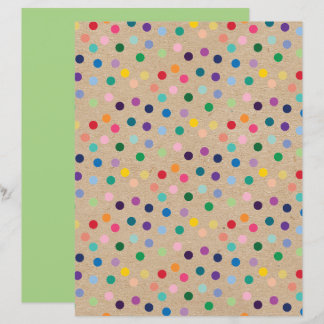 Funky Polkadots Faux Brown Kraft Scrapbook Paper