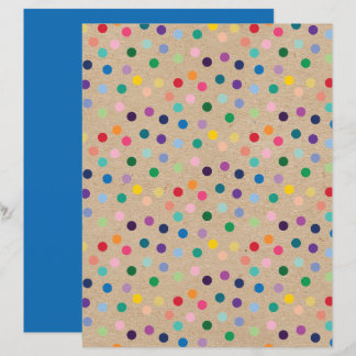 Funky Polkadots Faux Brown Kraft Scrapbook Paper