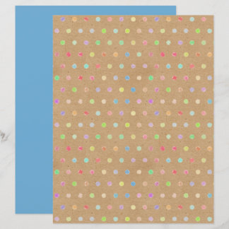 Funky Polkadots Faux Brown Kraft Scrapbook Paper
