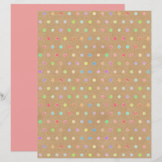 Funky Polkadots Faux Brown Kraft Scrapbook Paper