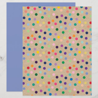 Funky Polkadots Faux Brown Kraft Scrapbook Paper