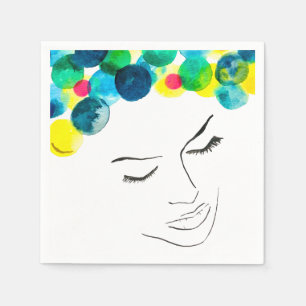 Funky psychedelic bubble hair napkin