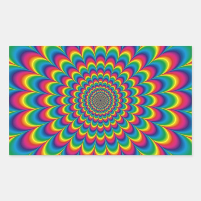Funky Psychedelic Colour Fest Sticker (Front)