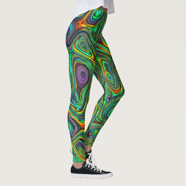 Funky Psychedelic Colourful Abstract Leggings (Right)