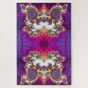 Funky Psychedelic Owl Fractal Abstract Jigsaw Puzzle