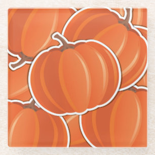 Funky pumpkin glass coaster