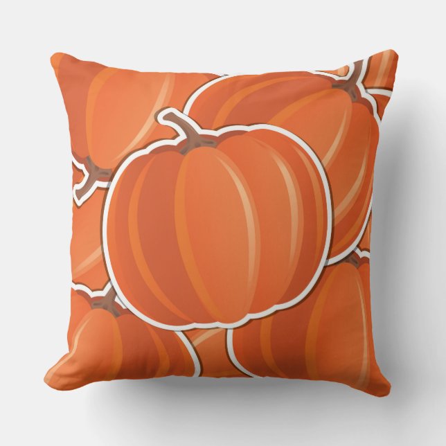 Funky pumpkin throw pillow (Front)