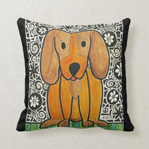 Funky Puppy Art Pillow