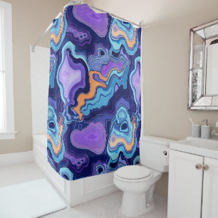 Funky Purple Aqua Mix Abstract Geode Agate Pattern