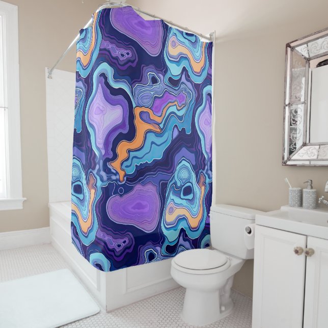 Funky Purple Aqua Mix Abstract Geode Agate Pattern (In Situ)